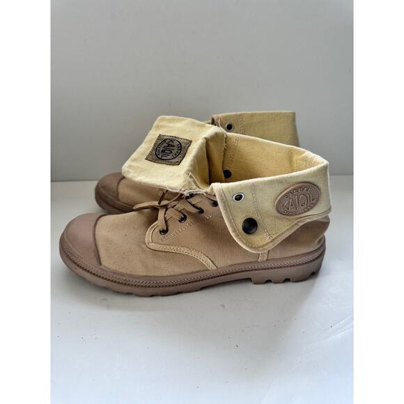 Kaiqi Casual Men’s High-Top Canvas Boots Size US 11.5–12 Beige Fold Over Combat - Picture 6 of 9